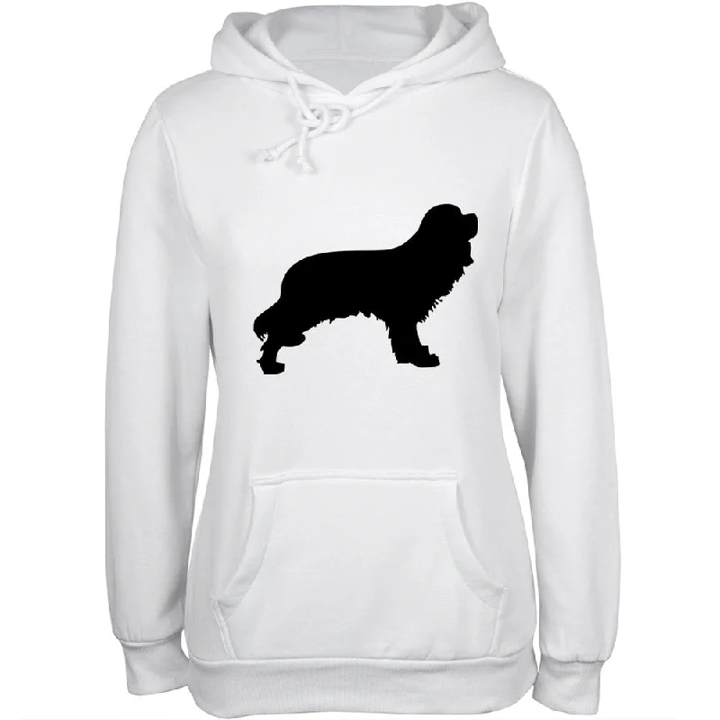 Cavalier King Charles Spaniel Silhouette White Juniors Pullover Hoodie