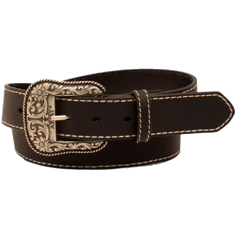 Ariat Ladies Black  Heavy Stitch Edge Belt A1523401