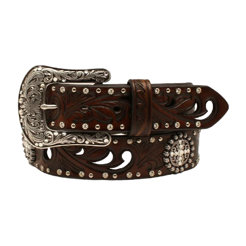 Ariat Ladies Cross Concho Embossed 1 1/2"" Leather Belt A1518602