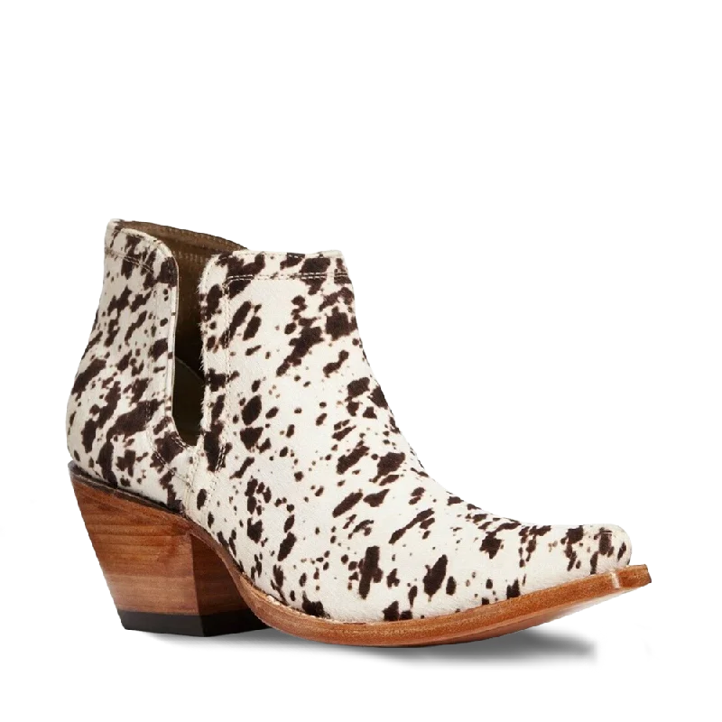 Ariat Ladies Dixon Brown & White Cowhide Ankle Bootie 10033882