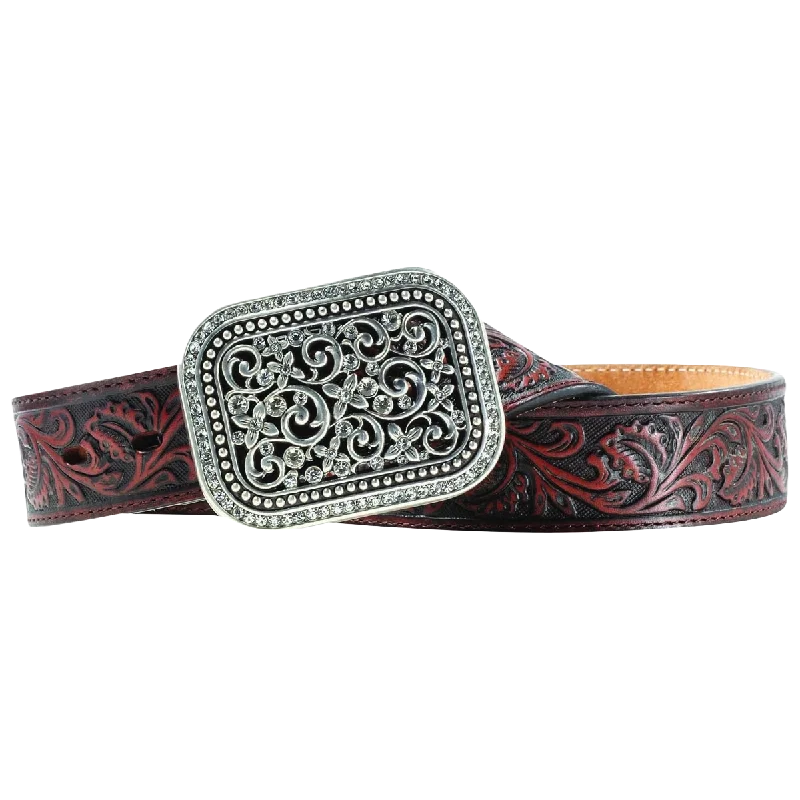 Ariat Ladies Filigree Tooled Dark Brown Leather Belt A10006957