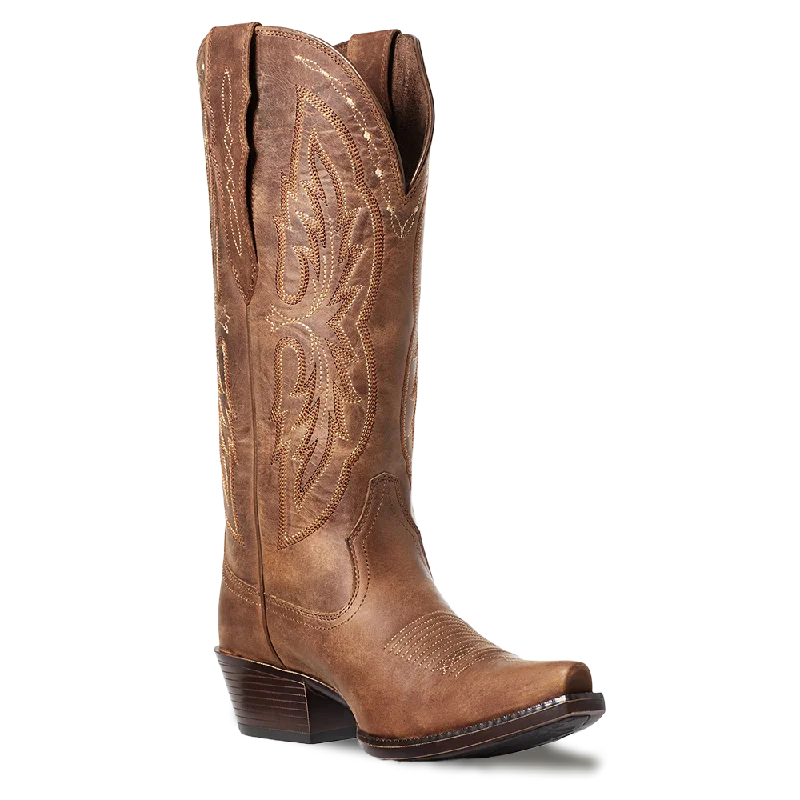 Ariat Ladies Heritage Elastic Calf Brown Snip Toe Boots 10036047