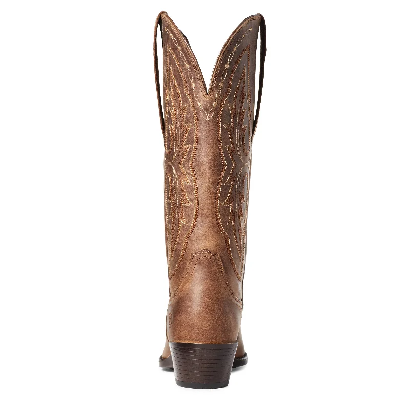 Ariat Ladies Heritage Elastic Calf Brown Snip Toe Boots 10036047