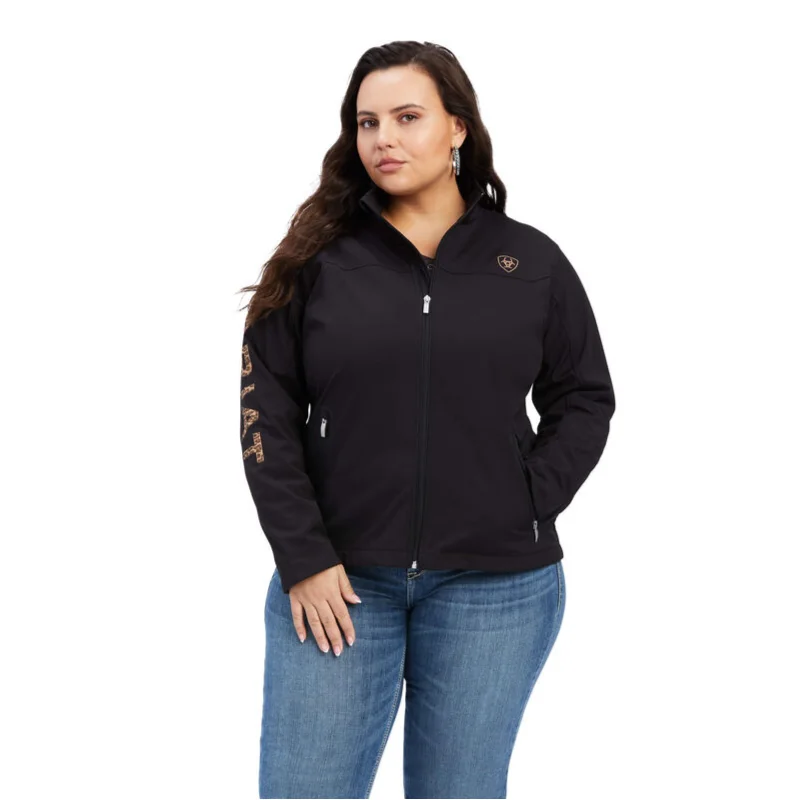 Ariat® Ladies New Team Softshell Black & Leopard Jacket 10041278