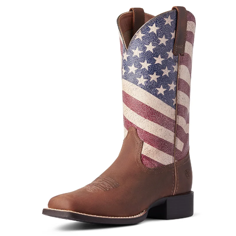 Ariat Ladies Round Up Patriot Stars & Stripes Western Boots 10038397