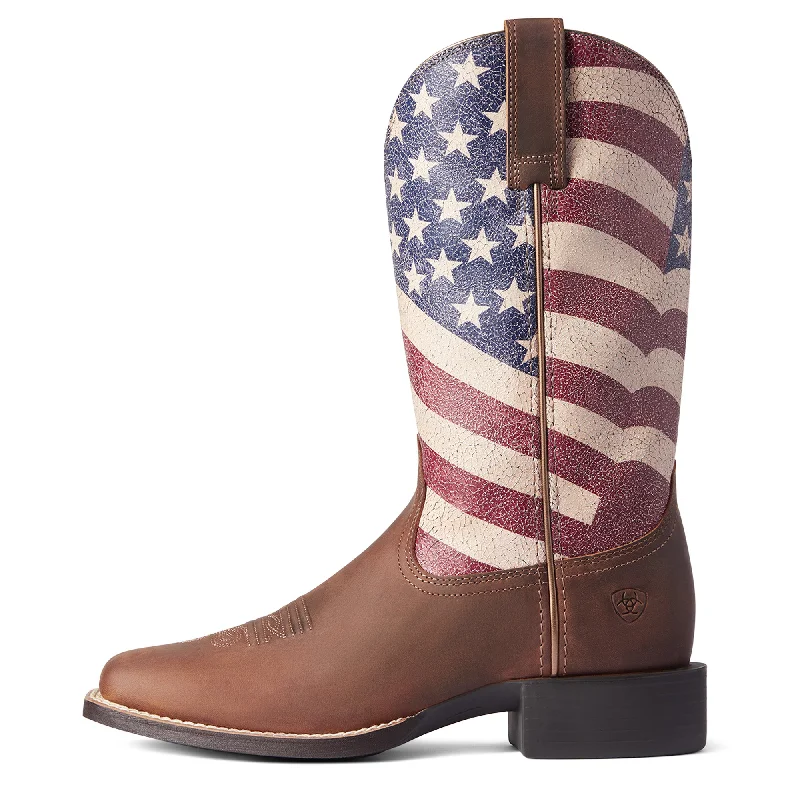 Ariat Ladies Round Up Patriot Stars & Stripes Western Boots 10038397