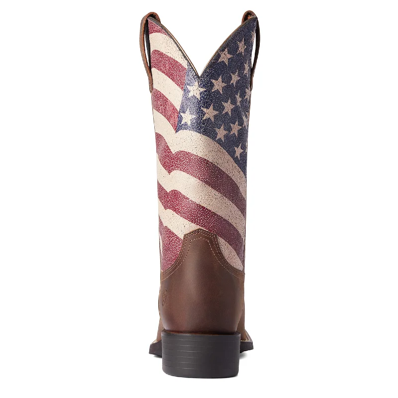 Ariat Ladies Round Up Patriot Stars & Stripes Western Boots 10038397