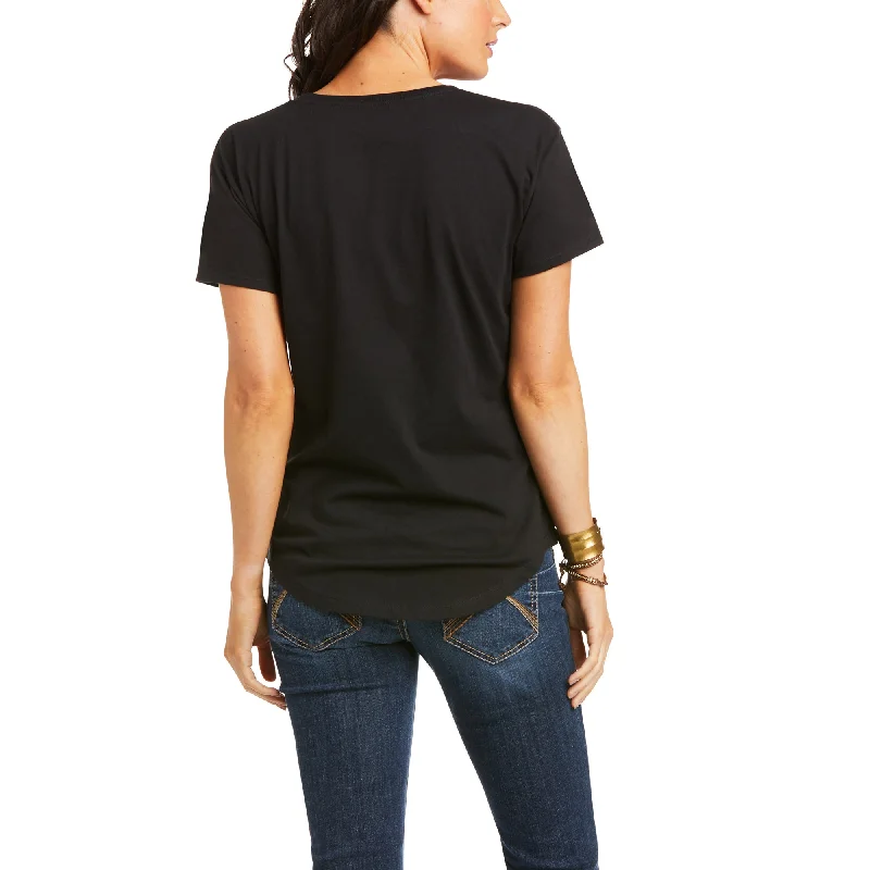 Ariat Ladies Viva Mexico Screen Print Logo Black T-Shirt 10036634