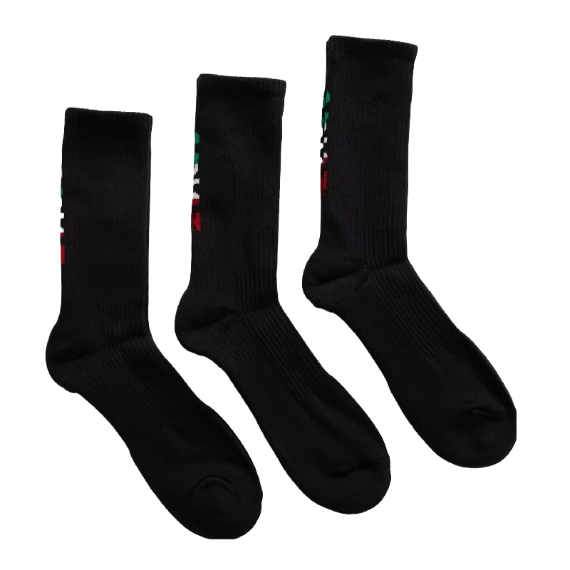 Ariat Premium 3 PK Mexico Black Crew Socks AR2239-003