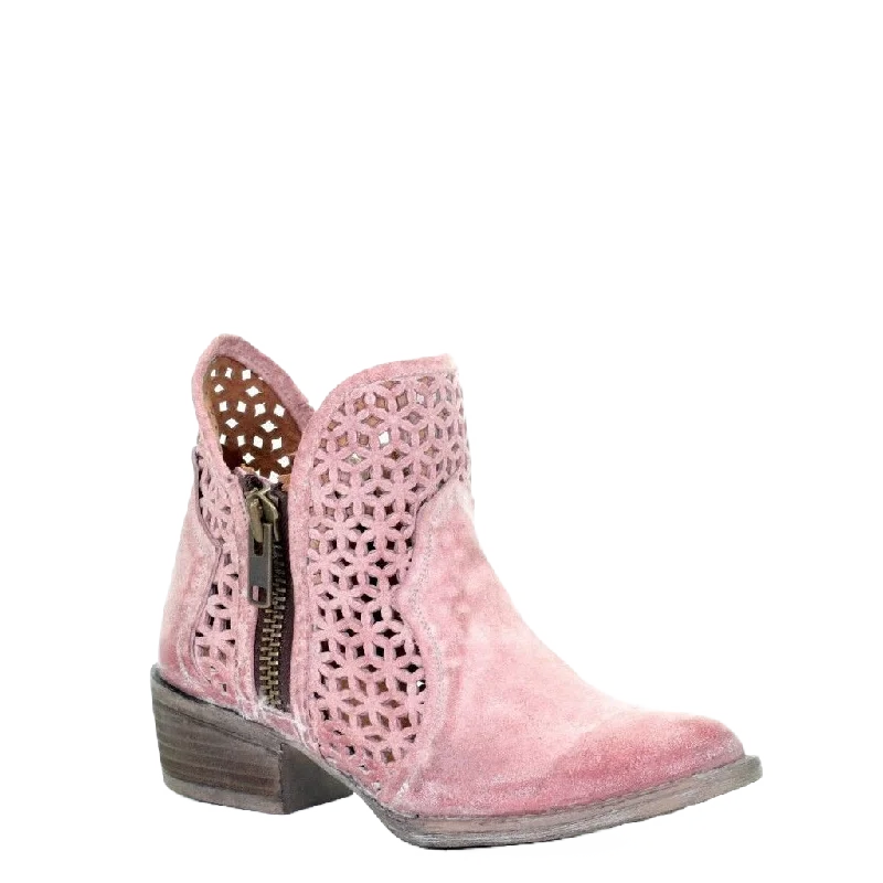 Circle G by Corral Ladies Pink Cutout Shortie Boots Q5062