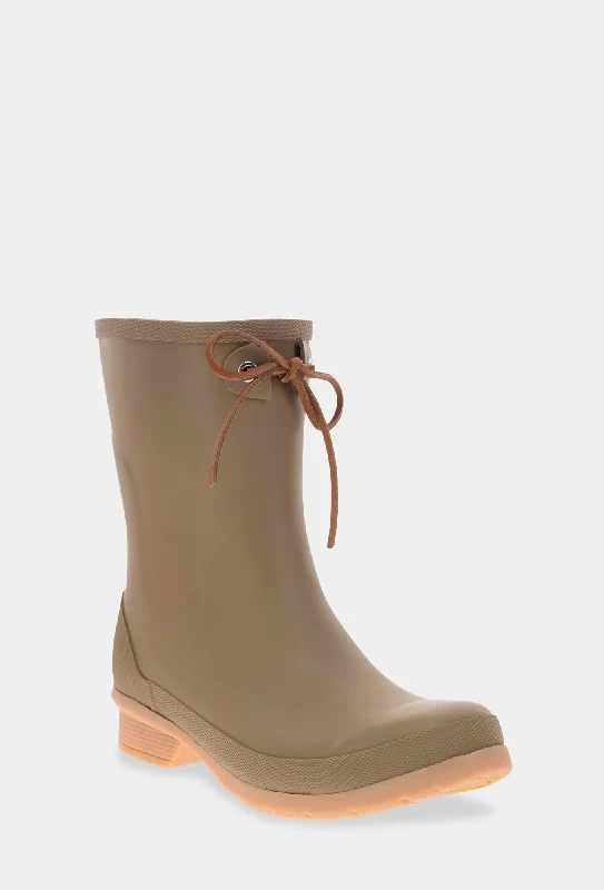 TIE MID RAIN BOOT - MOSS