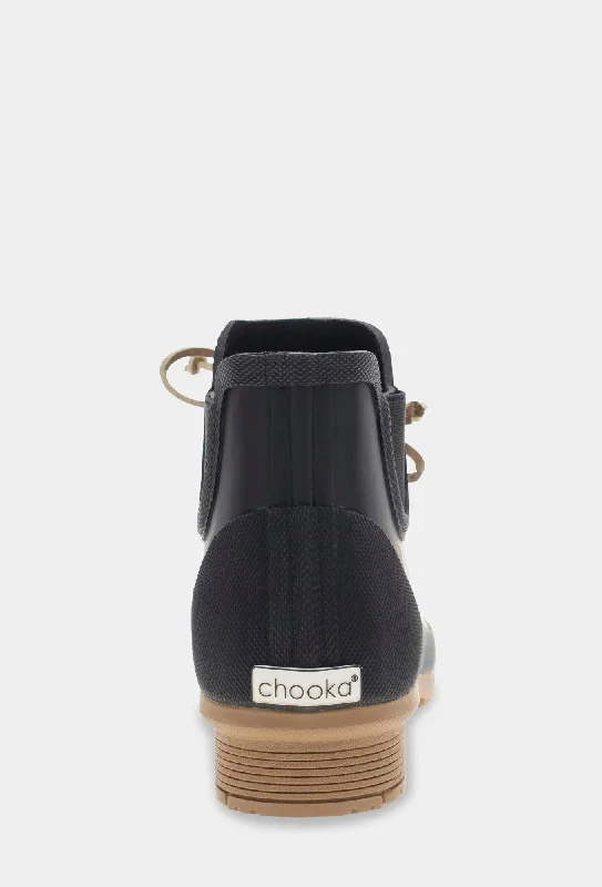 TIE CHELSEA RAIN BOOT - BLACK