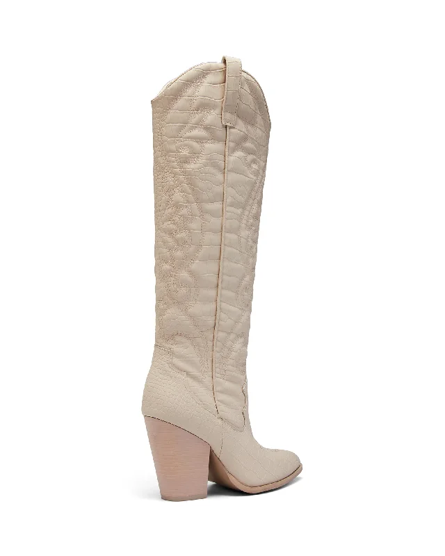 Dutchess Cowboy Boot Bone Croc