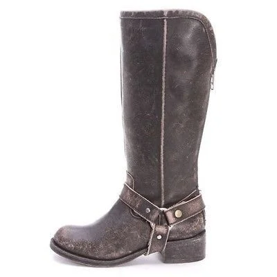 Corral Ladies Black Distressed Harness Biker Boot P5099