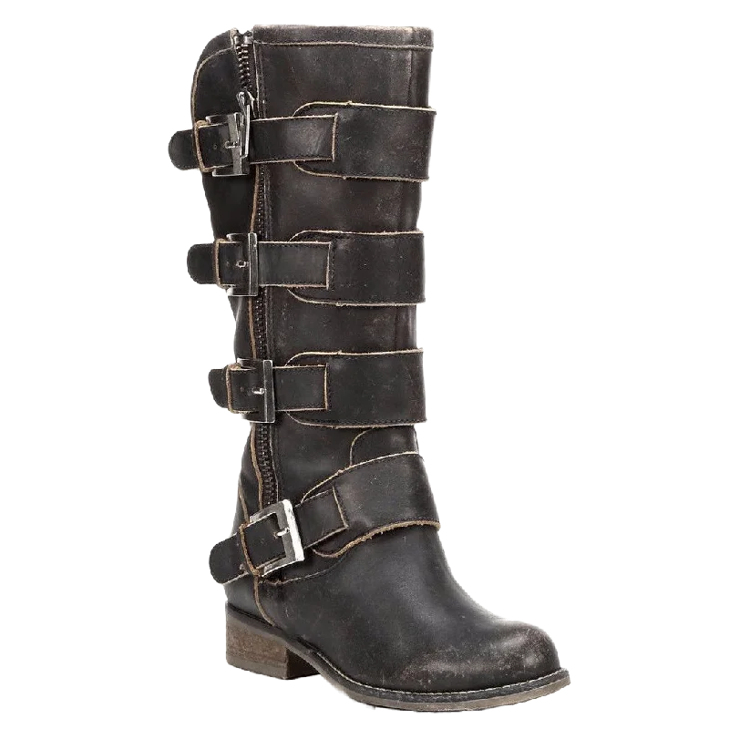 Corral Ladies Distressed Black Straps and Zipper P5079