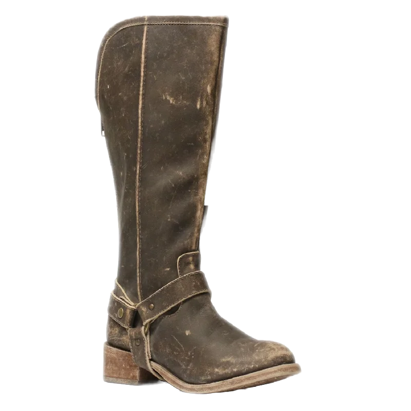 Corral Ladies Distressed Brown Tall Harness Boots P5100