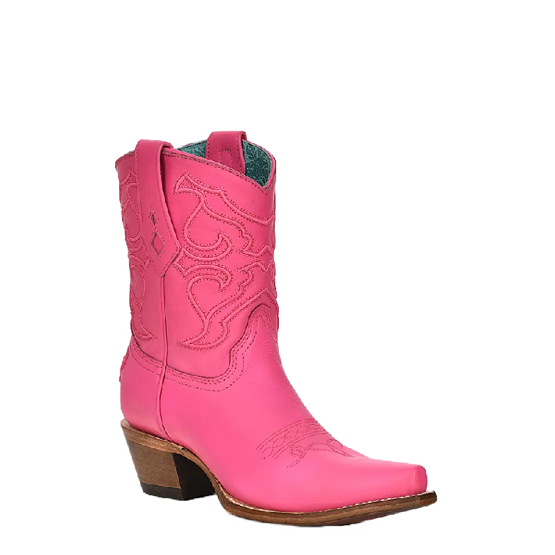 Corral Ladies Embroidery Stitch & Inlay Fuchsia Pink Ankle Boots Z5137