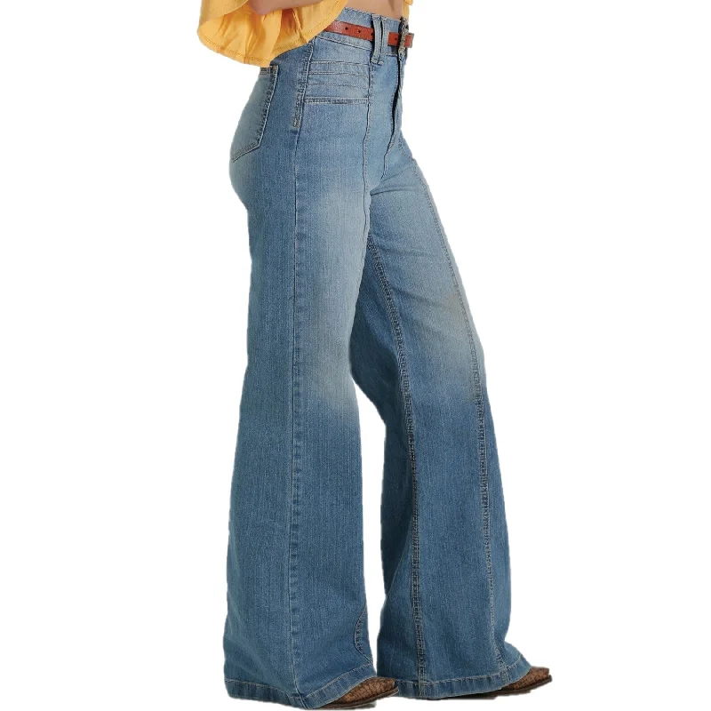 Cruel Denim Ladies Wide Leg Light Stonewash Jeans CB19154001