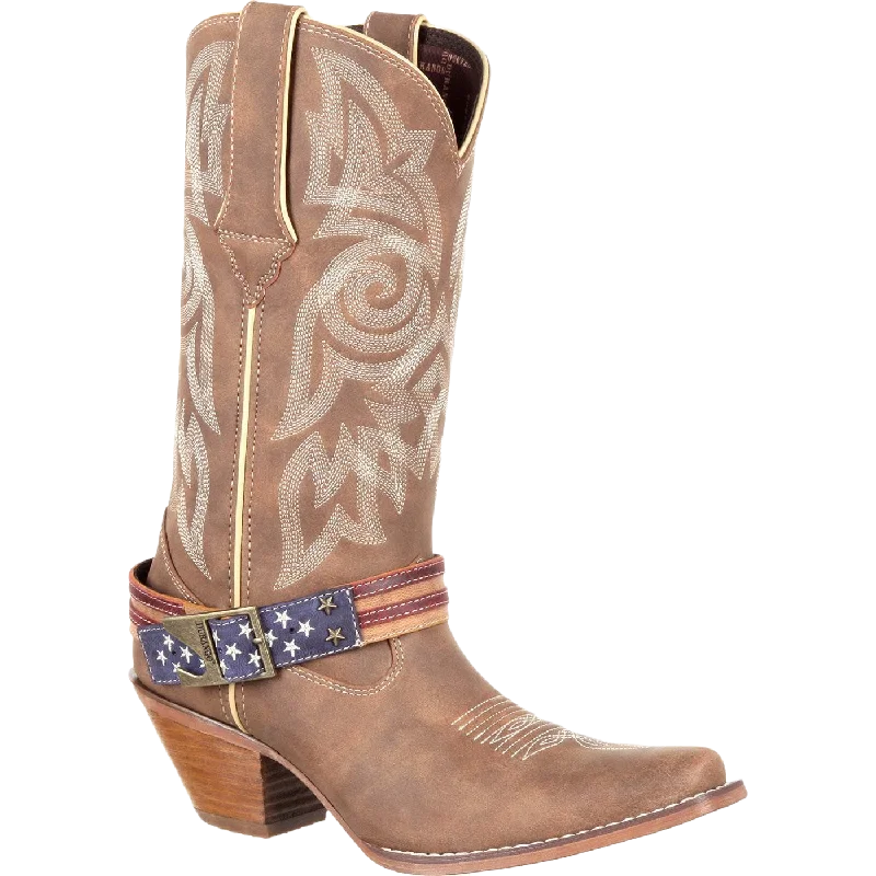 Durango Ladies Khaki Flag Accessory Shank Strap Western Boots DRD0208