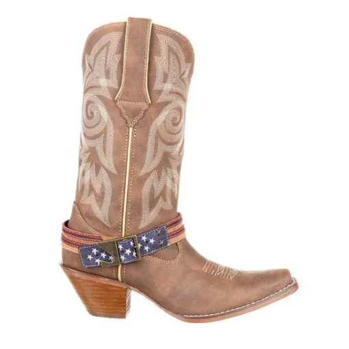 Durango Ladies Khaki Flag Accessory Shank Strap Western Boots DRD0208