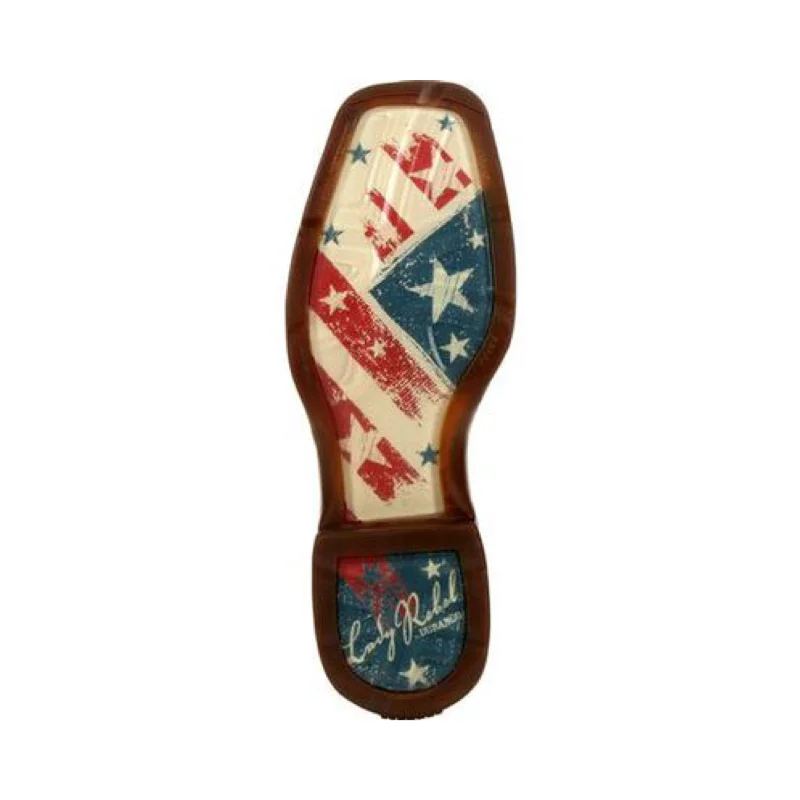 Durango® Ladies Rebel Brown & White Flag Embroidery Western Boots DRD0394