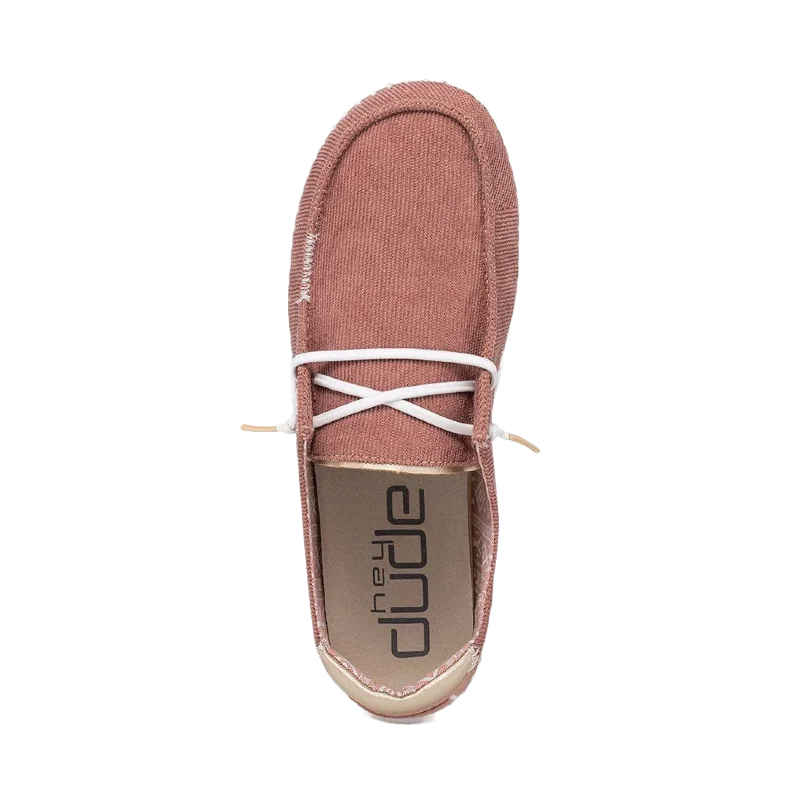 Hey Dude Ladies Wendy Corduroy Desert Rose Shoes 121415049