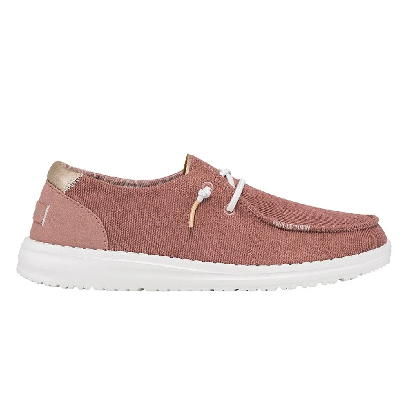 Hey Dude Ladies Wendy Corduroy Desert Rose Shoes 121415049