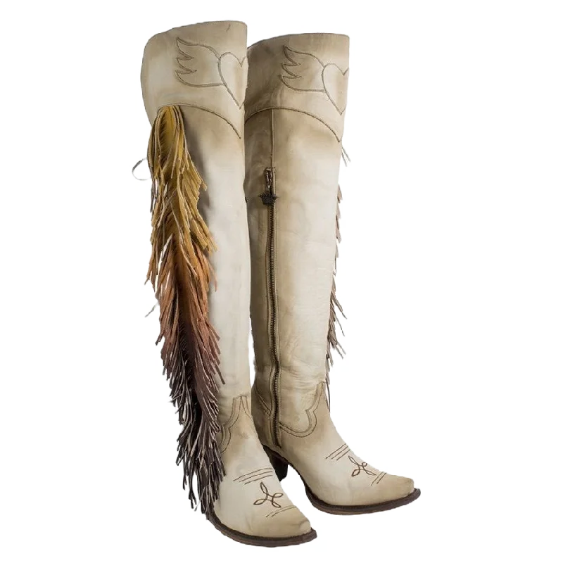 Junk Gypsy Ladies Spirit Animal Bone Suede Ombre Fringe Boot JG0022C