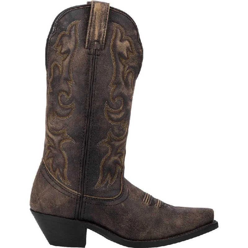 Laredo Ladies Access Black/Tan Goat Wide Calf Western Boot 51079