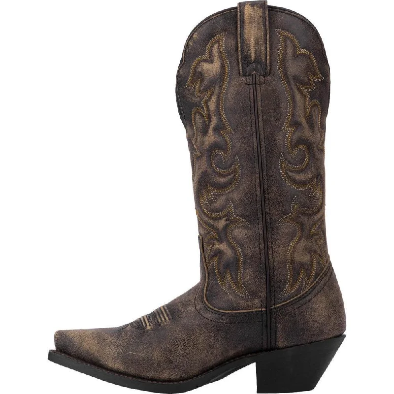 Laredo Ladies Access Black/Tan Goat Wide Calf Western Boot 51079