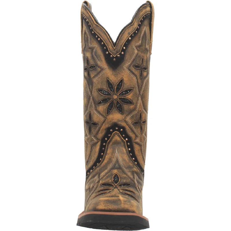 Laredo Ladies Bouquet Black and Brown Square Toe Boots 5844