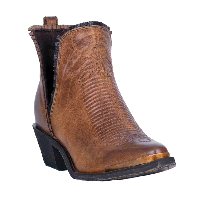 Laredo Ladies Fringette Brown Leather Booties 3173