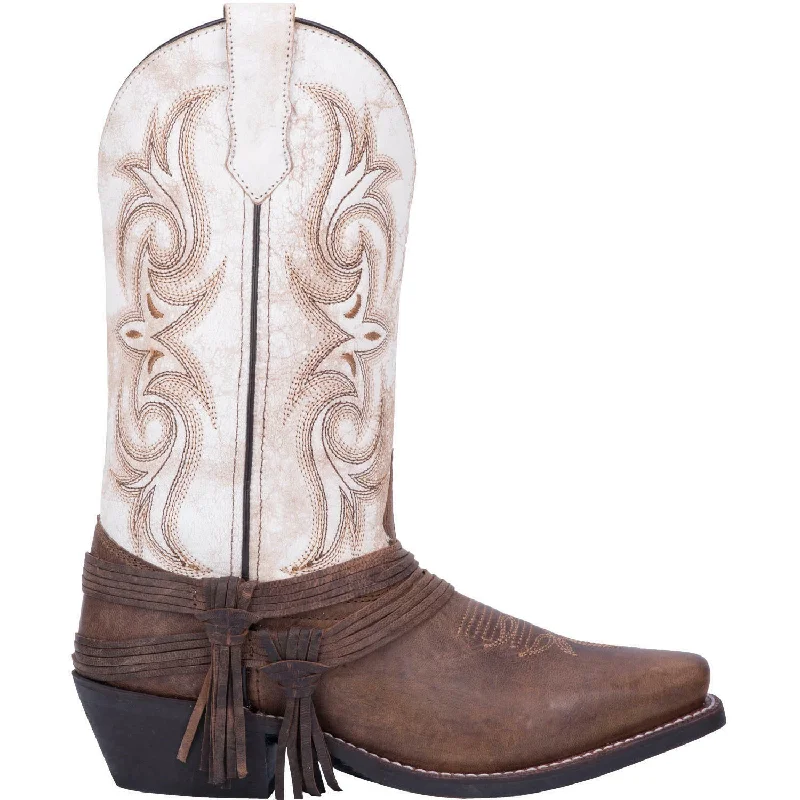 Laredo Ladies Myra Brown & Sand White Western Boots 51091