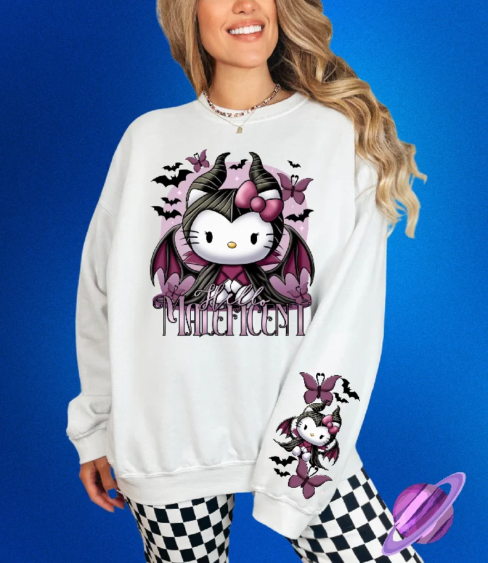 MAL KITTY- CREWNECK SWEATSHIRT  W/ SLEEVE PRINT