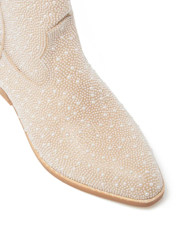 Monarch Cowboy Boot Ivory Pearl