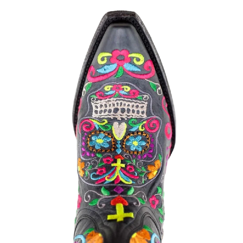 Old Gringo Women's Klak Skull Black Multicolor Cowgirl Boot L1300-1