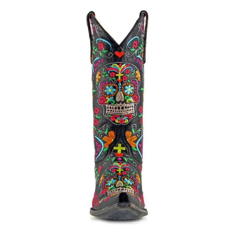 Old Gringo Women's Klak Skull Black Multicolor Cowgirl Boot L1300-1