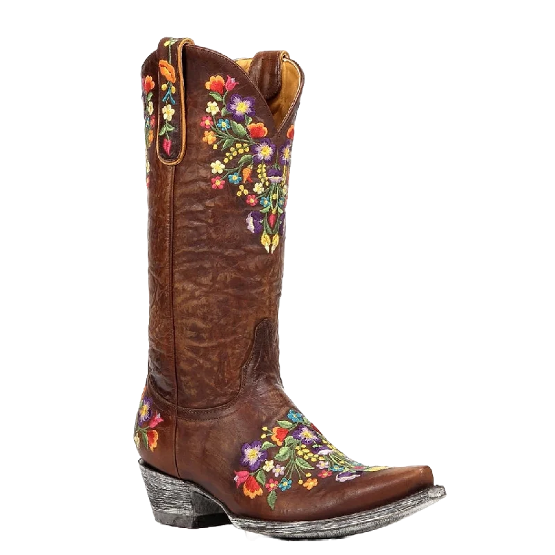 Old Gringo Sora 13"" Multicolor Floral Embroidery Boots - Brass L841-3