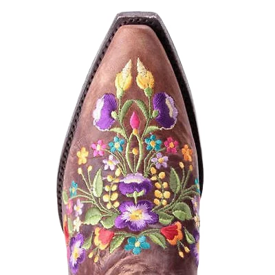 Old Gringo Sora 13"" Multicolor Floral Embroidery Boots - Brass L841-3