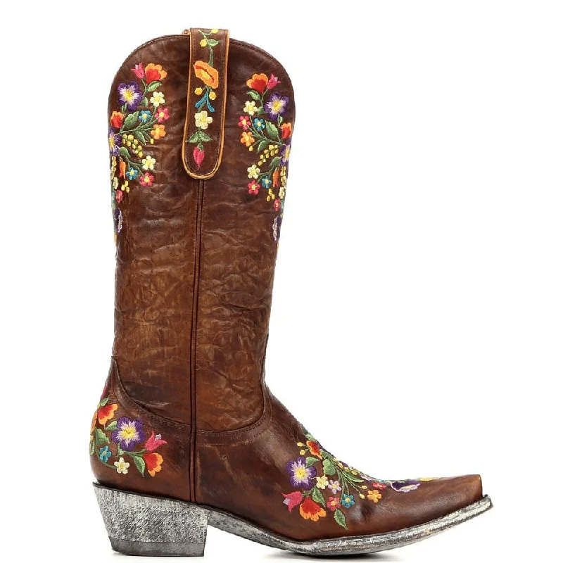 Old Gringo Sora 13"" Multicolor Floral Embroidery Boots - Brass L841-3