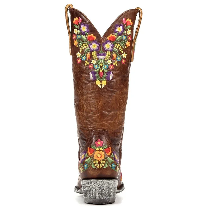 Old Gringo Sora 13"" Multicolor Floral Embroidery Boots - Brass L841-3