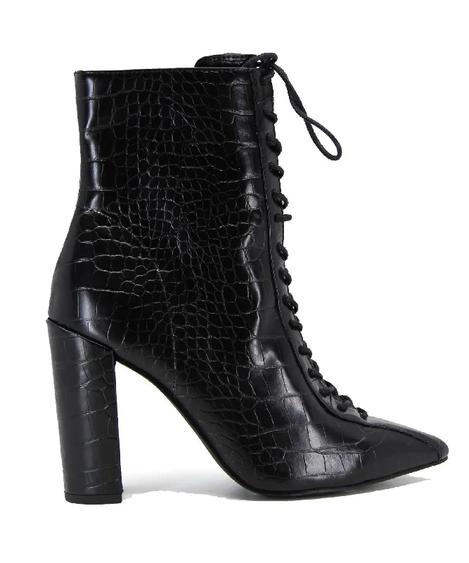 Paisley Boot Black Croc