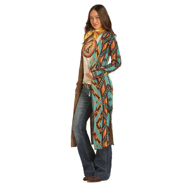 Rock & Roll Cowgirl Ladies Ladies Aztec Cardigan 46-3164