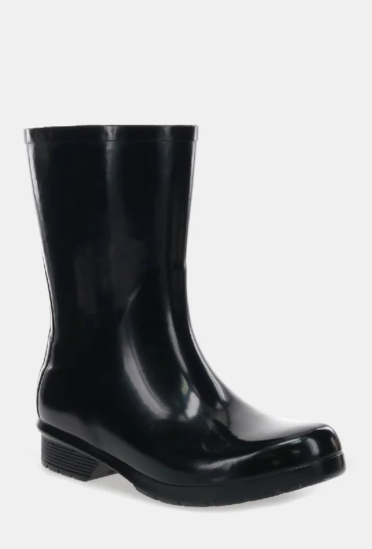 GLOSS MID RAIN BOOT - BLACK