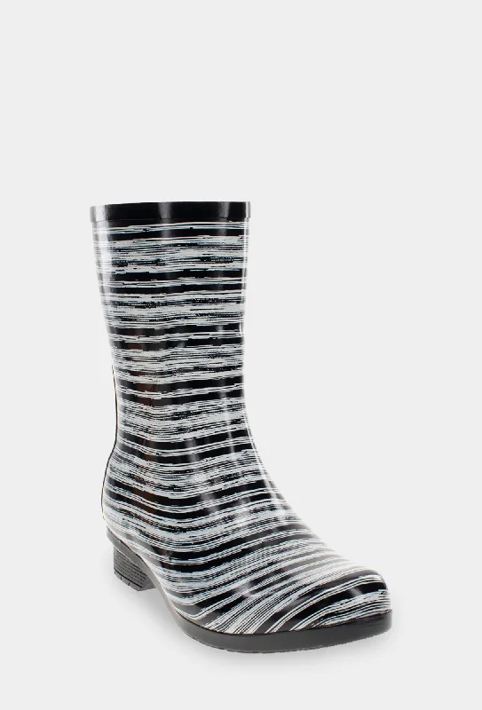 GLOSS DRYBRUSH MID RAIN BOOT - BLACK