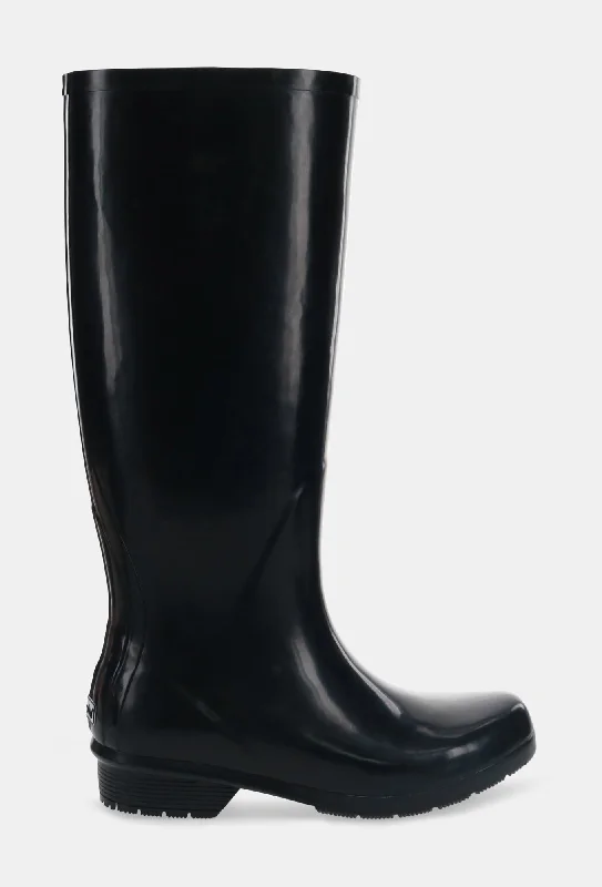 GLOSS TALL RAIN BOOT - BLACK