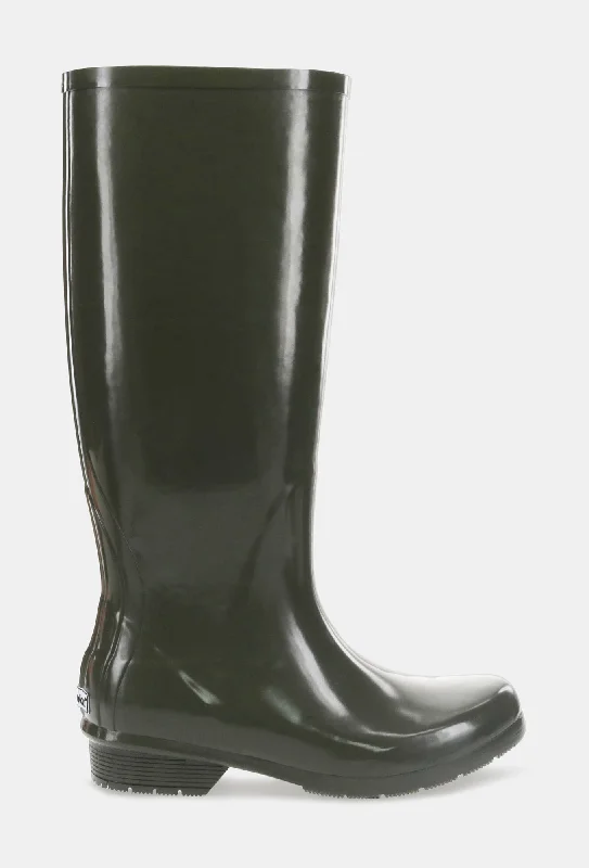 GLOSS TALL RAIN BOOT - OLIVE