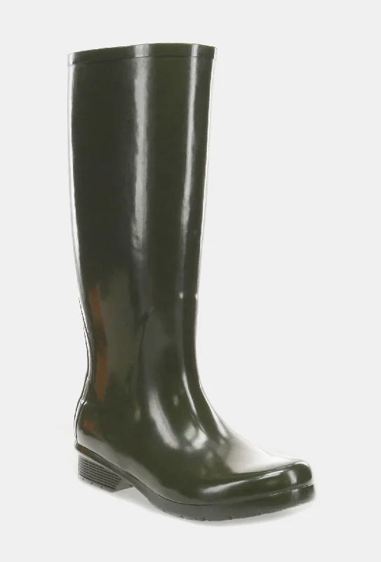 GLOSS TALL RAIN BOOT - OLIVE