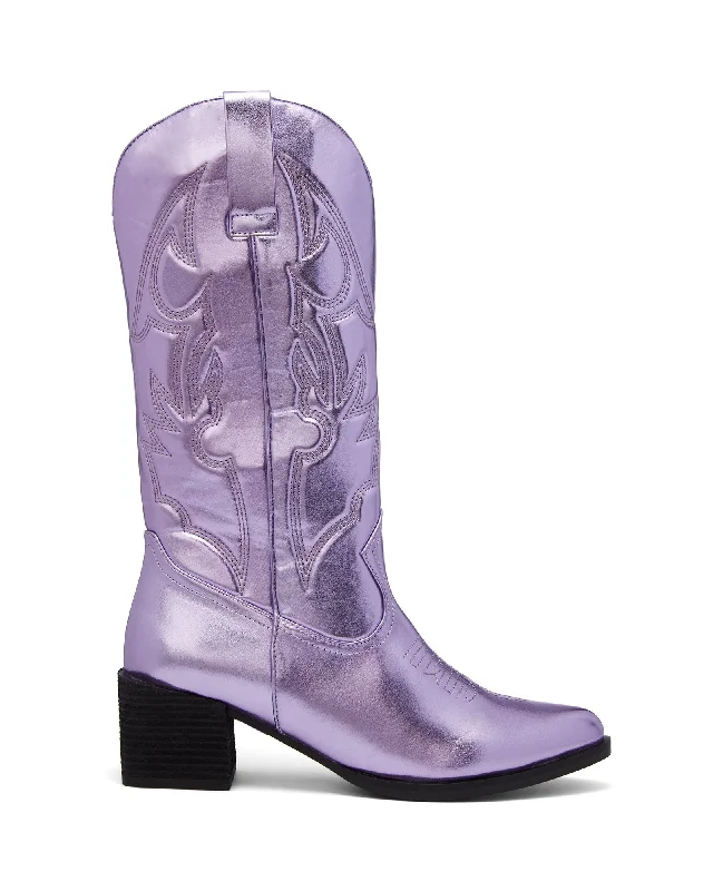 Ranger Cowboy Boot Metallic Purple