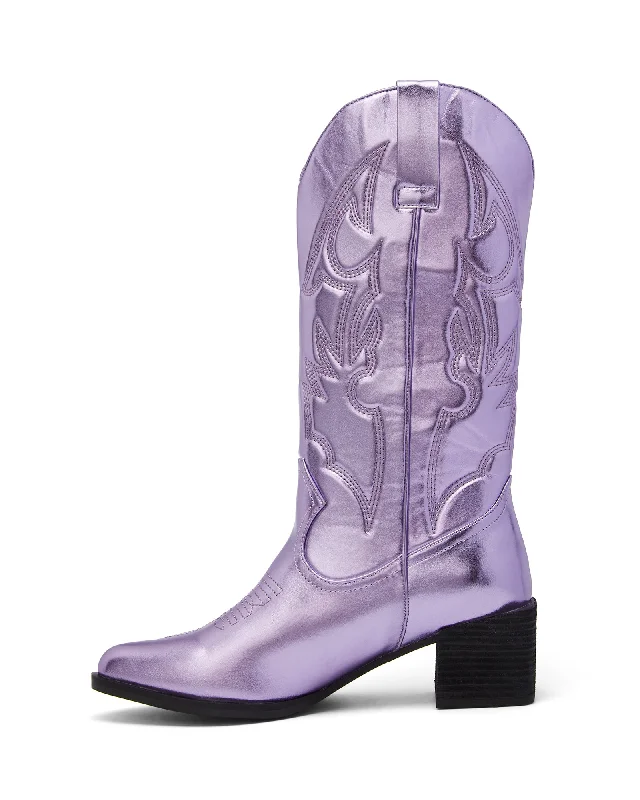 Ranger Cowboy Boot Metallic Purple